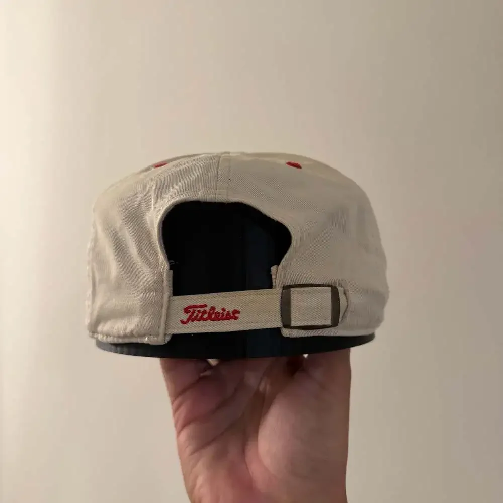 Titleist Beige Cotton Strapback Hat with Embroidered Nebraska Cornhuskers N Logo